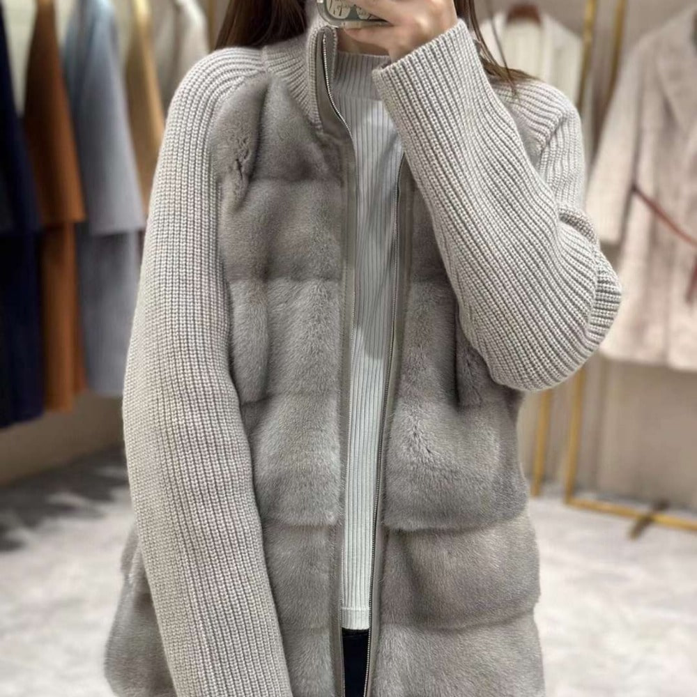 lo mink cashmere jacket (gray)