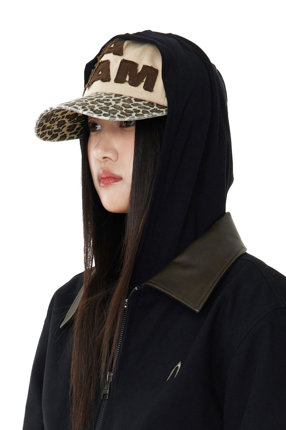 Leopard Patch Cotton Ball Cap (Brown) - AAKAM