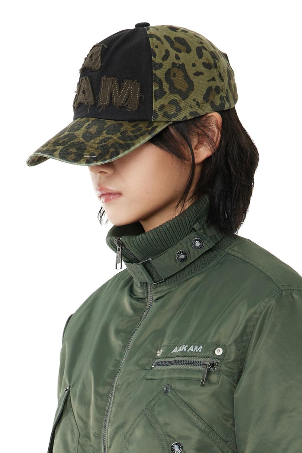AAKAM Patch Cotton Ball Cap レオパード AAKAM】Leopard Patch Cotton Ball Cap | OUR BRAND,AAKAM