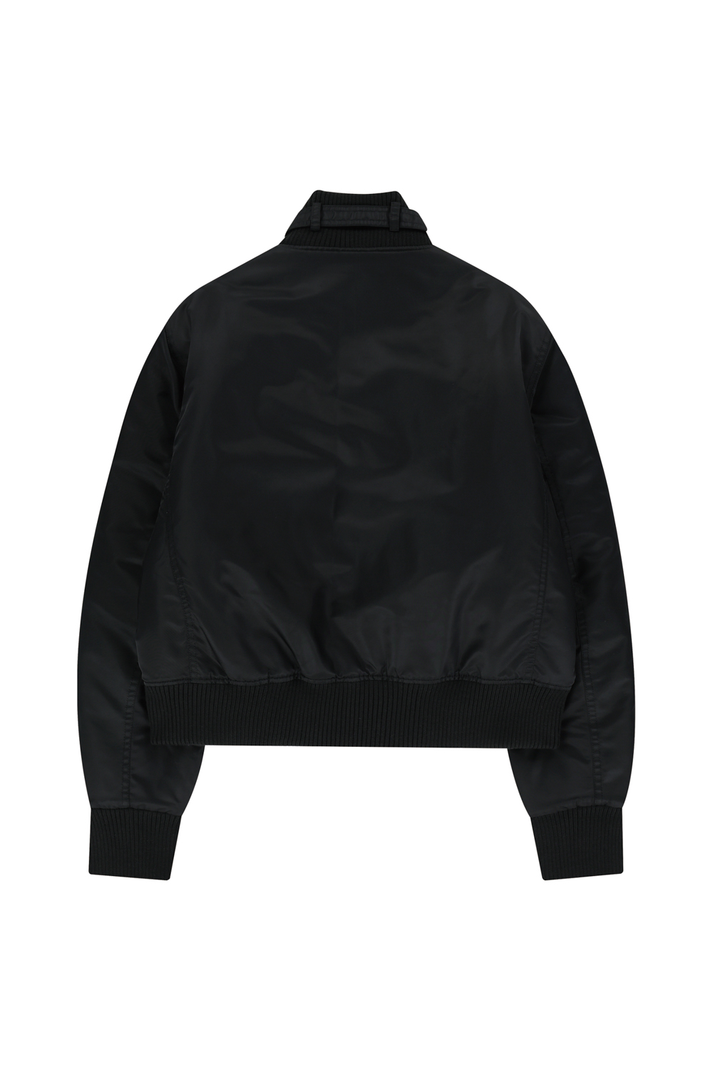 High-Neck Bomber Jacket (Black) - AAKAM