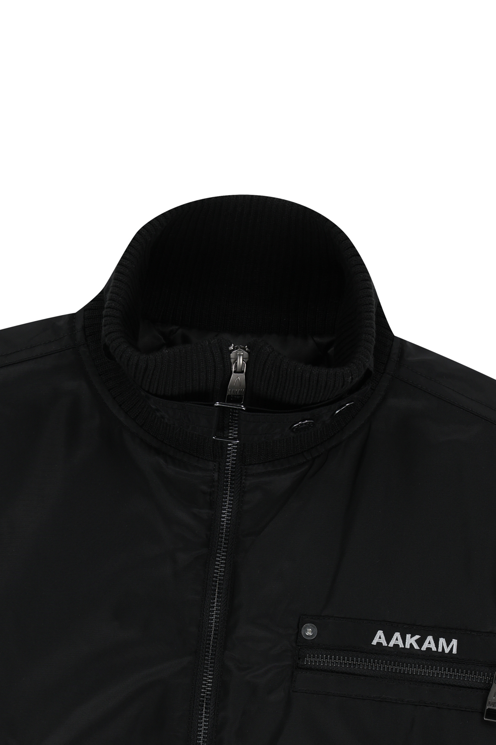 04.03 예약 배송] High-Neck Bomber Jacket (Black) | AAKAM