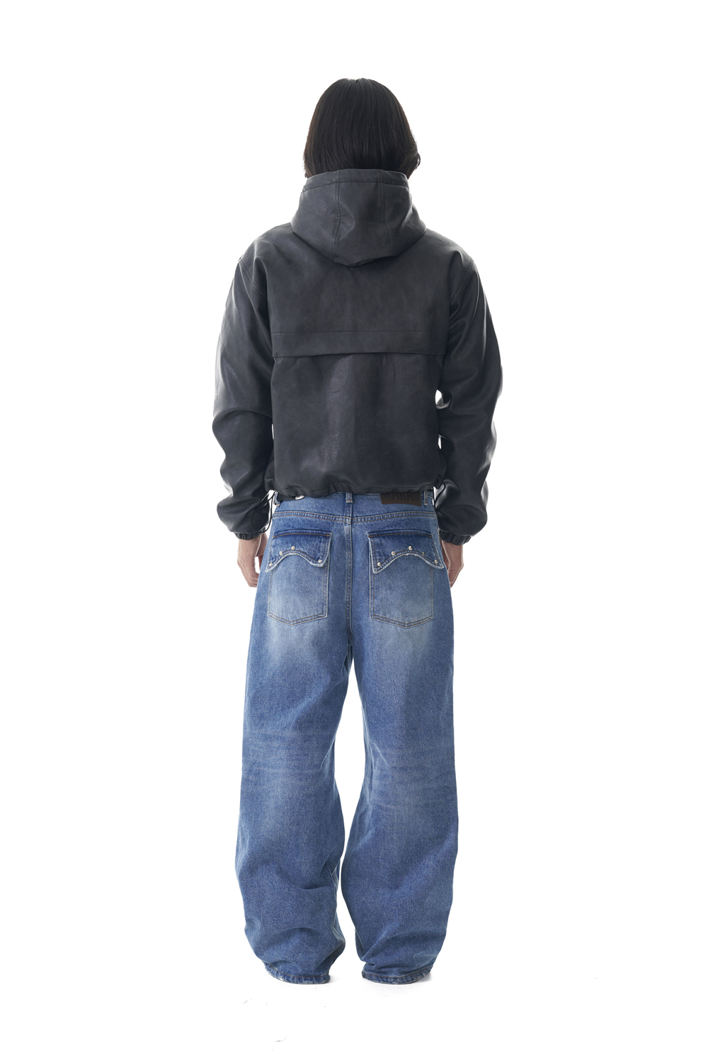Multi Studded Denim Pants (Blue) - AAKAM