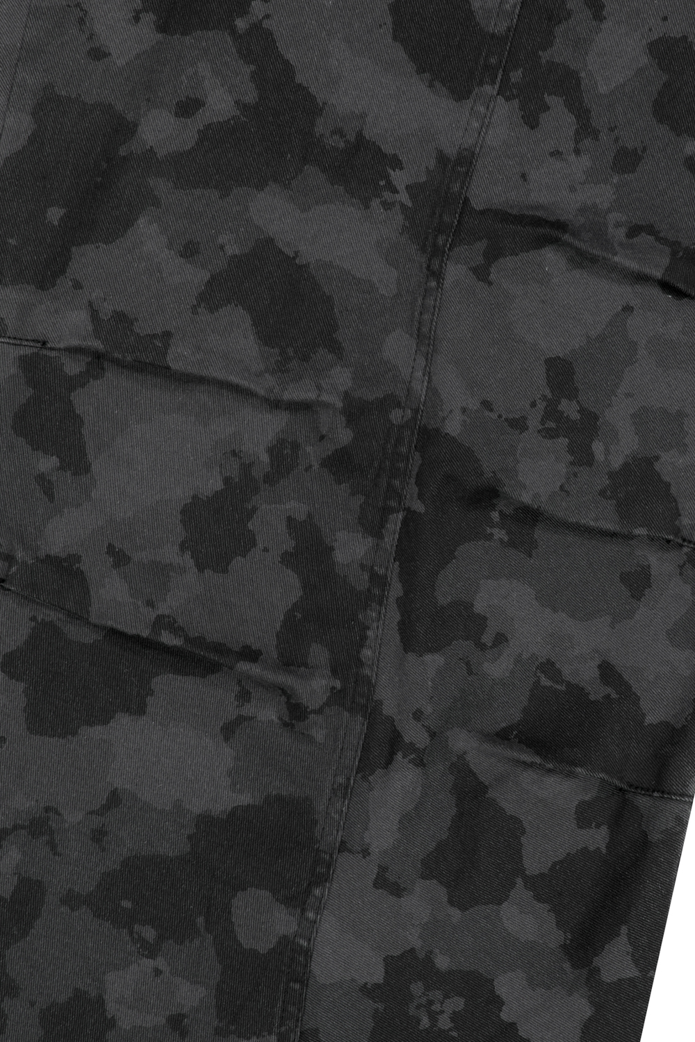 Knee Pin-tuck Camouflage Twill Pants (Black) | AAKAM