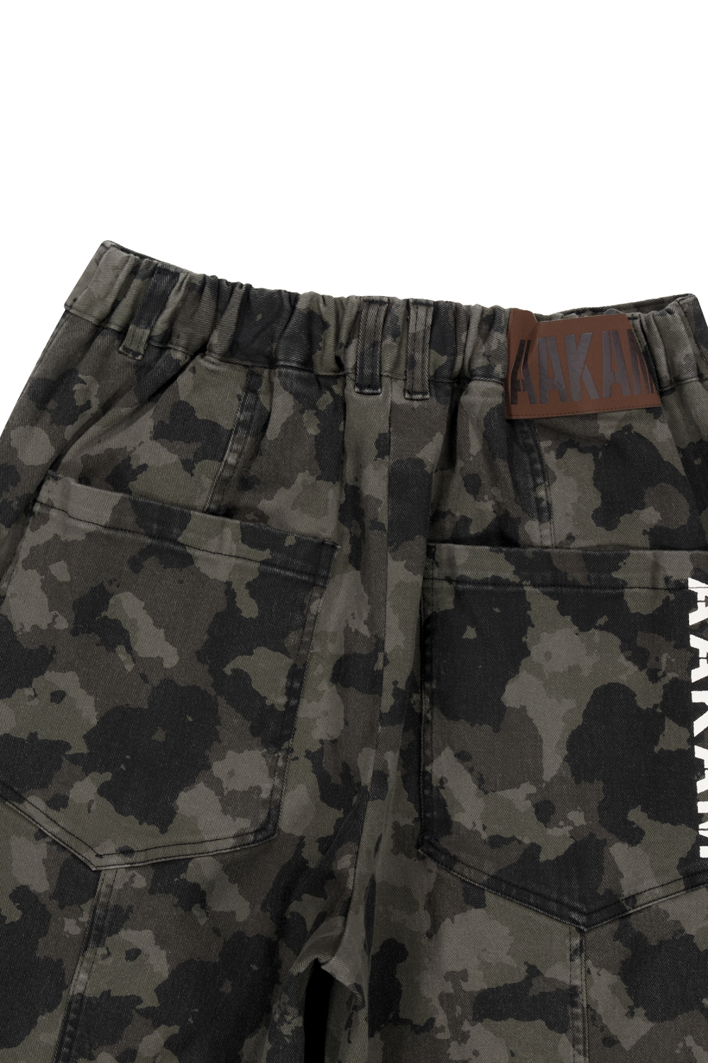 Knee Pin-tuck Camouflage Twill Pants (Khaki) | AAKAM