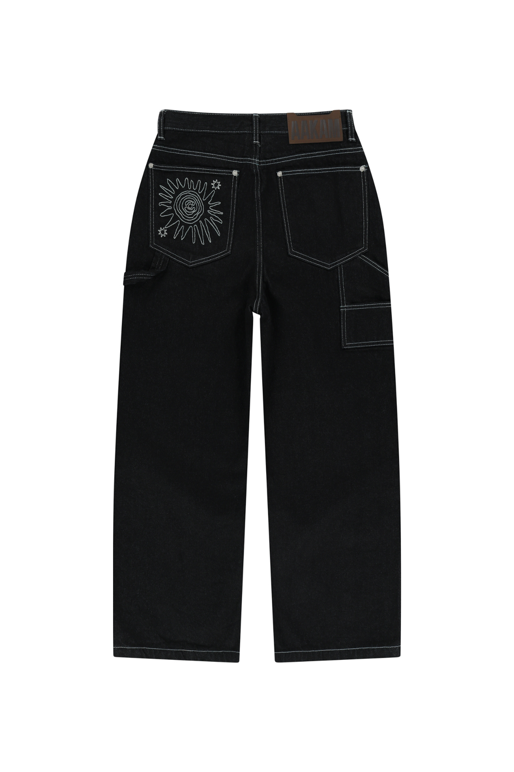 Needlework Carpenter Denim Pants (Black) - AAKAM