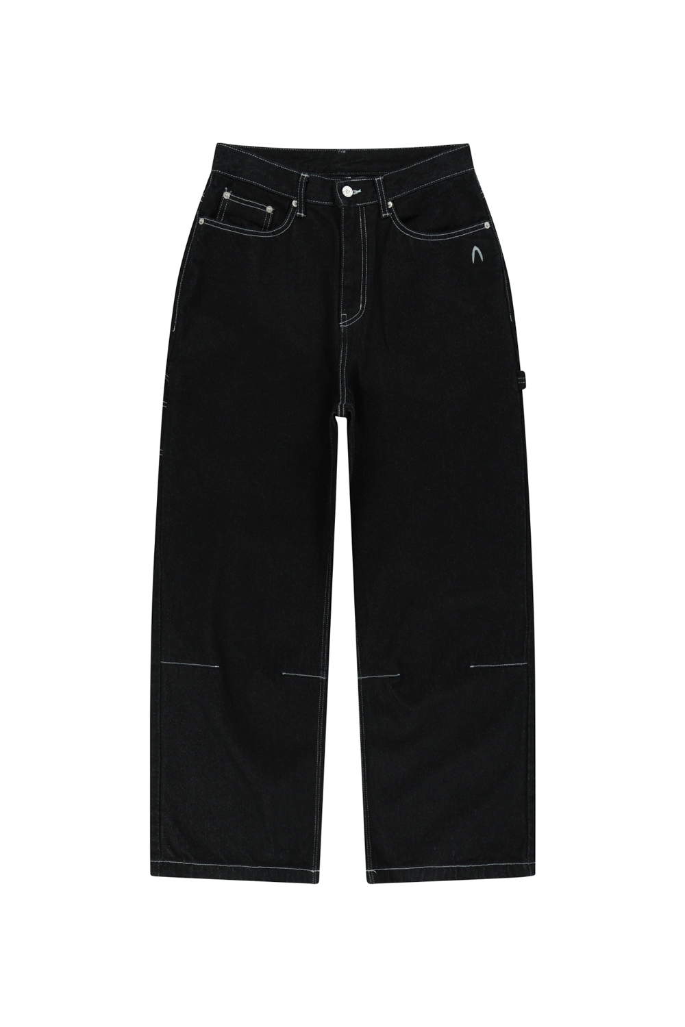 Needlework Carpenter Denim Pants (Black) - AAKAM