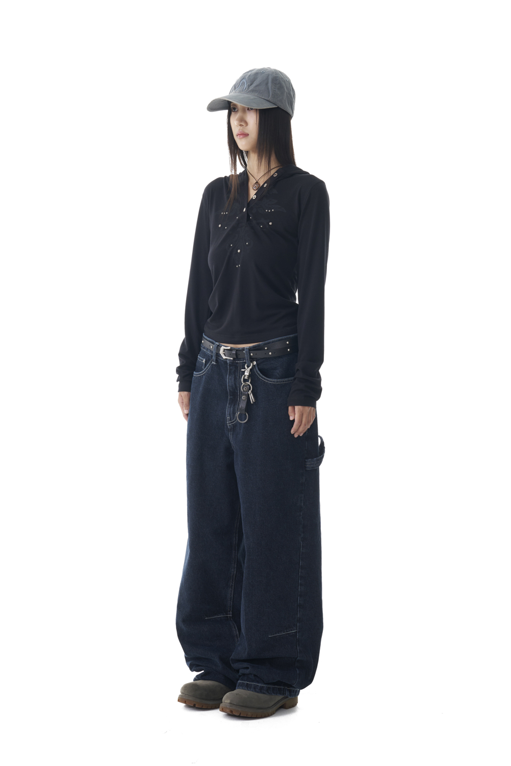 Needlework Carpenter Denim Pants (Blue) - AAKAM