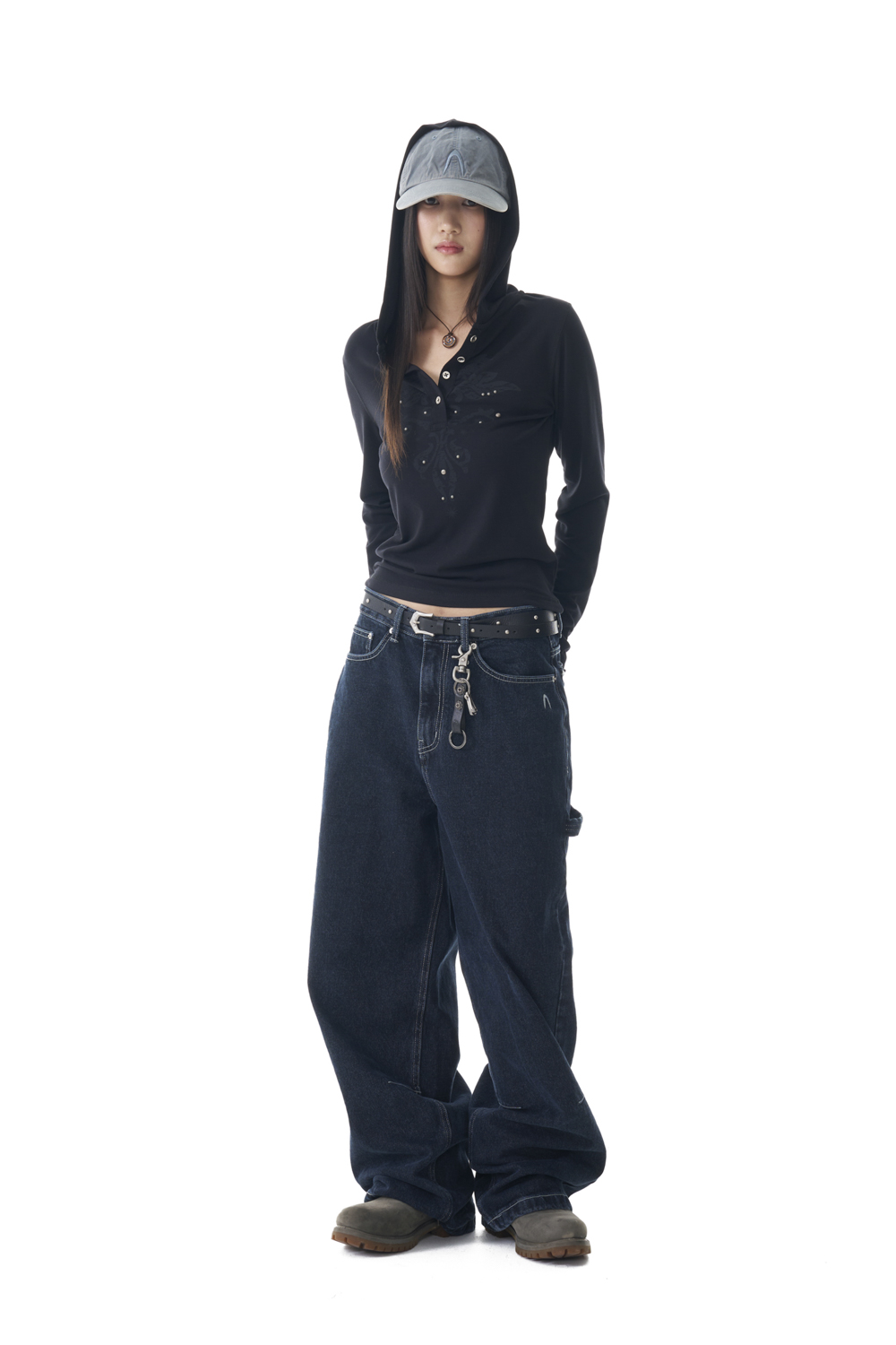 Needlework Carpenter Denim Pants (Blue) - AAKAM
