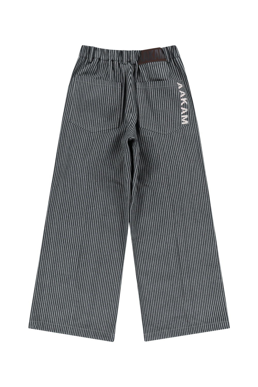 Knee Pin-tuck Stripe Denim Pants (Black) | AAKAM