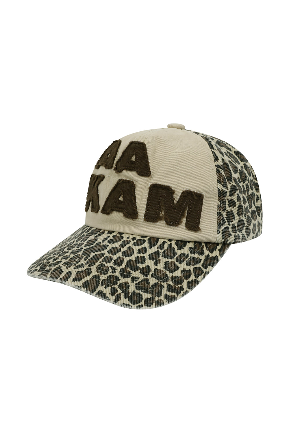 Leopard Patch Cotton Ball Cap (Brown) - AAKAM