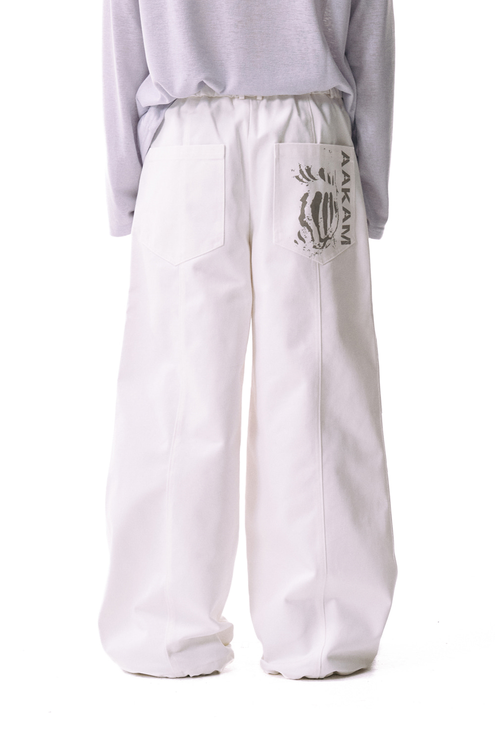 パンツ AAKAM Knee Pin-tuck Printed Denim Pants AAKAM】98 Printed Knee Pin-tuck Denim Pants | OUR BRAND