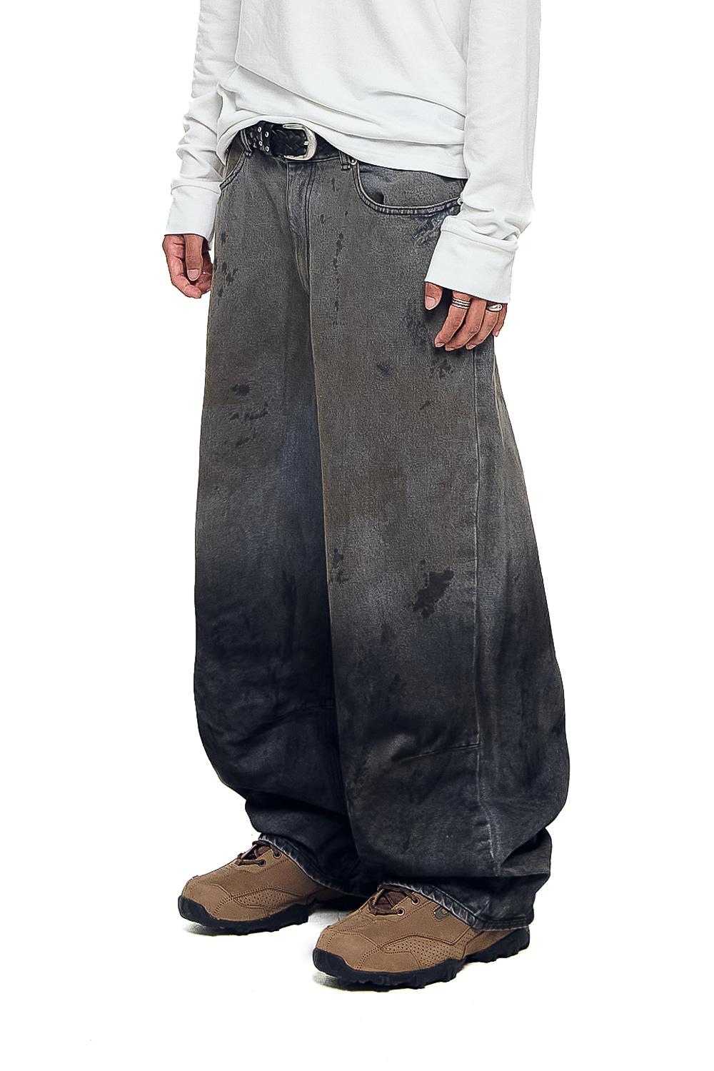 パンツ AAKAM Dirty Gradation Denim Pants (Gray) Dirty Gradation Denim Pants (Gray) - AAKAM