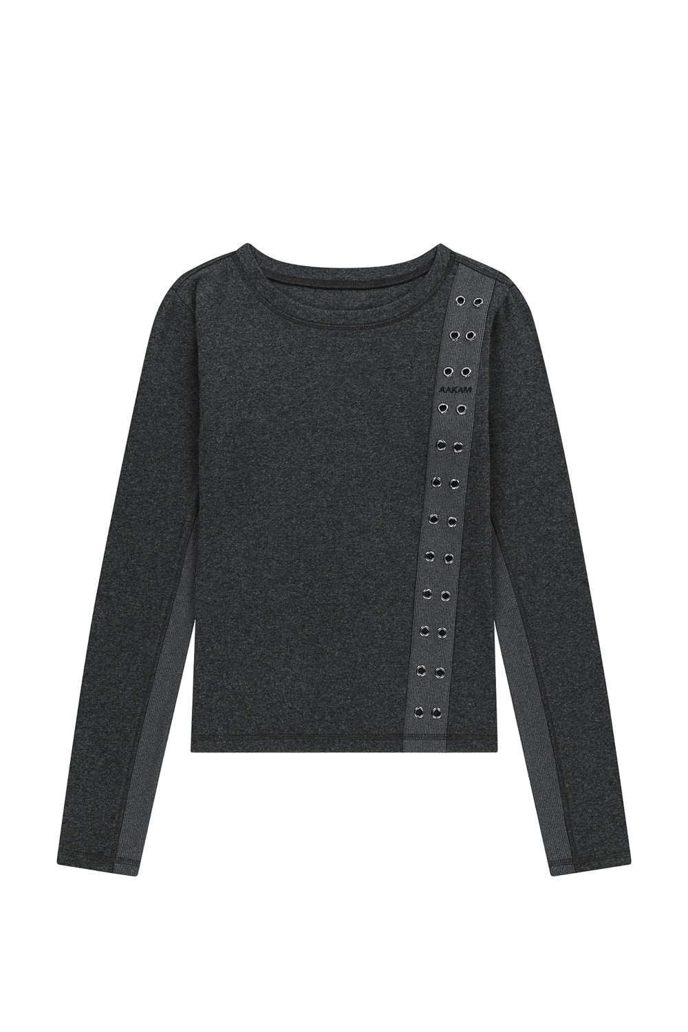 トップス AAKAM Side Eyelet Long Sleeve Side Eyelet Long Sleeve (Dark Gray) - AAKAM