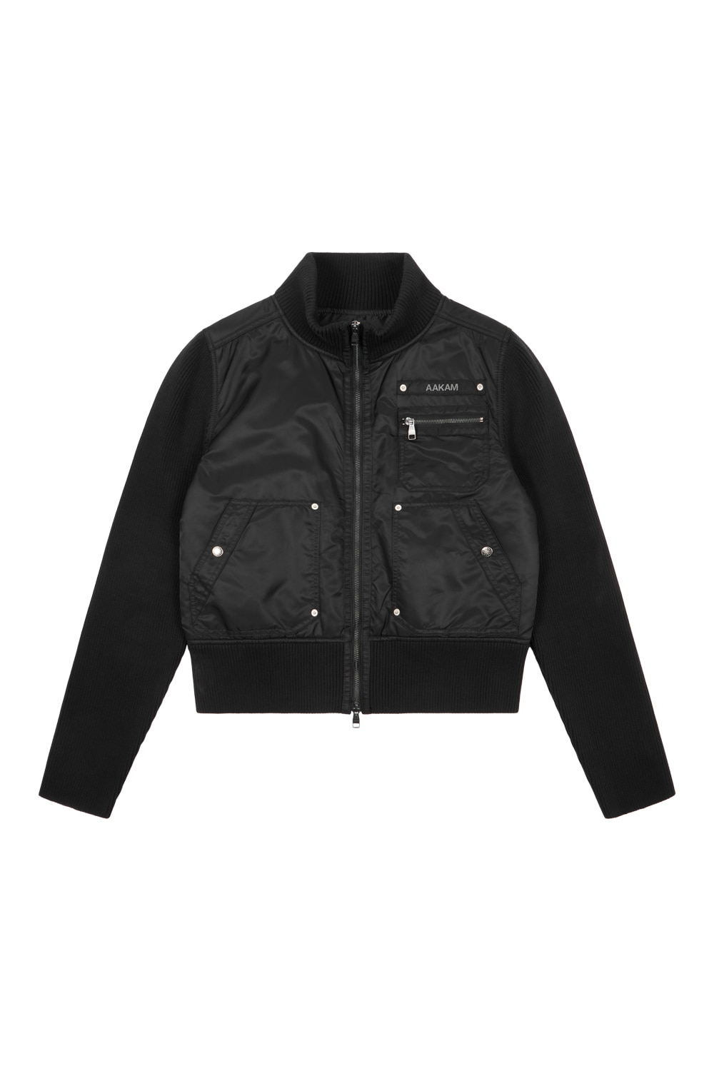 ジャケット・アウター Tzuu AAKAM Knitted Nylon Jacket Knitted Nylon Jacket (Black) - AAKAM