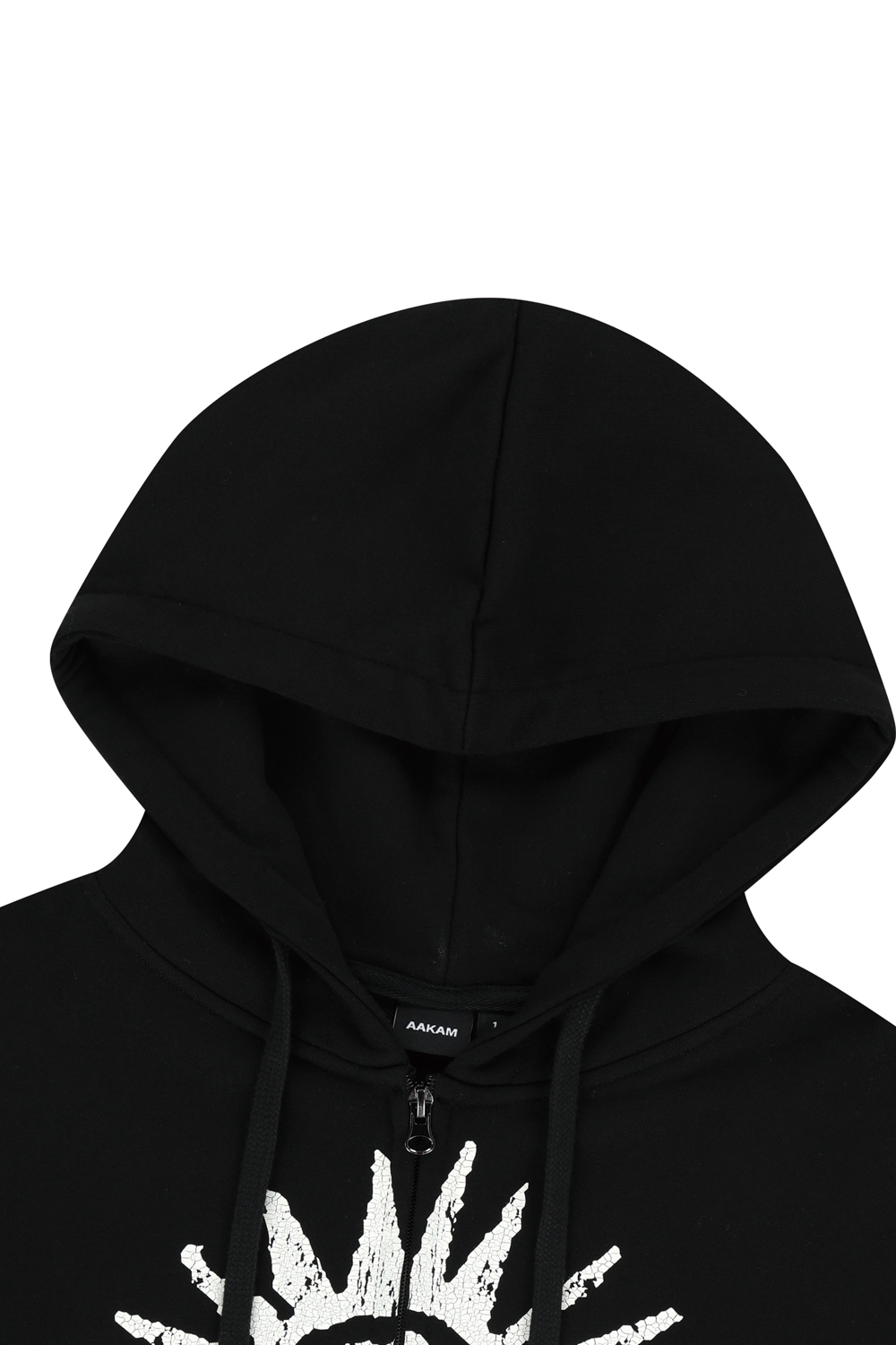 Cracked Sun Zip-Up Hoodie (Black) - AAKAM