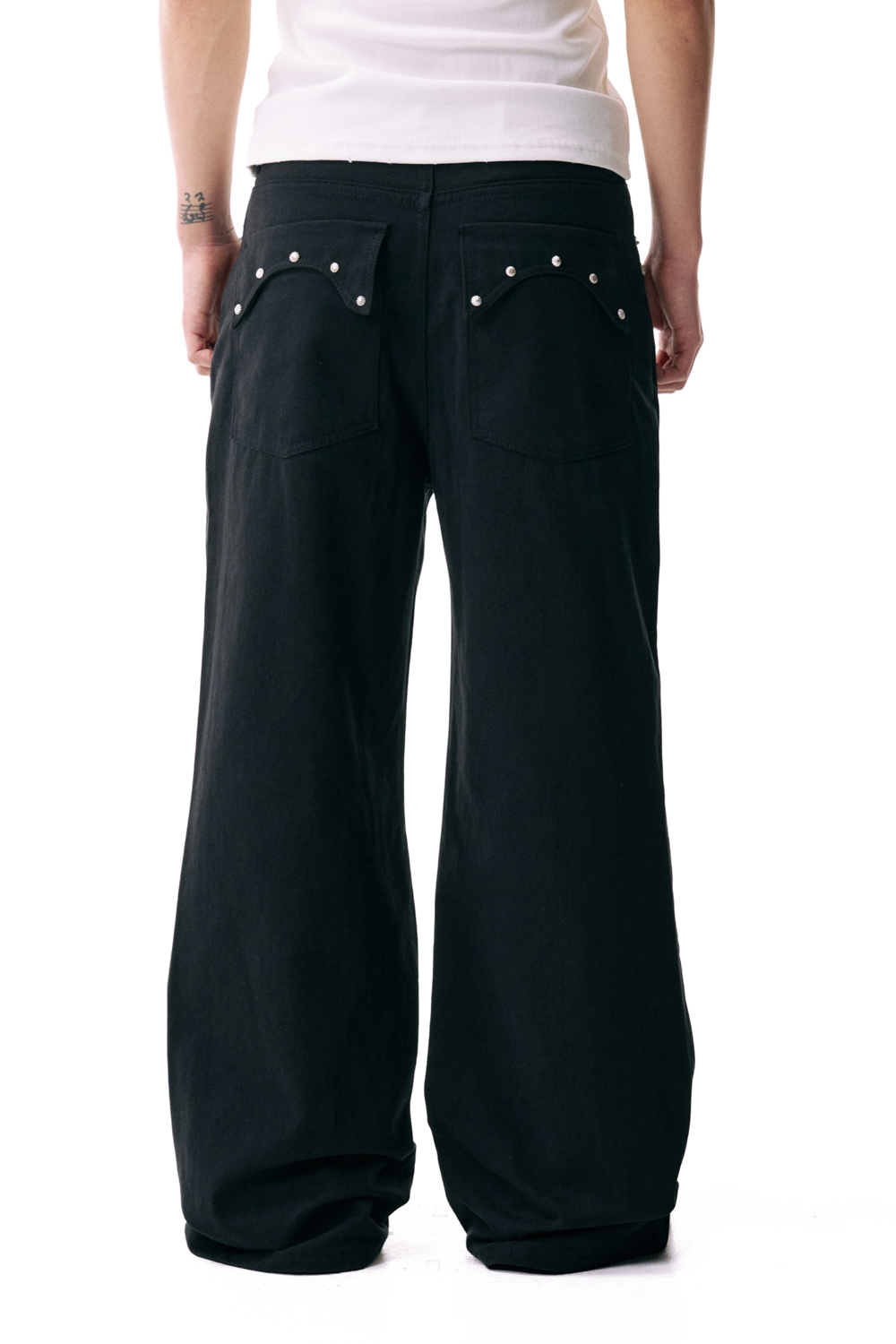 Multi Studded Cotton Pants (Black) | AAKAM