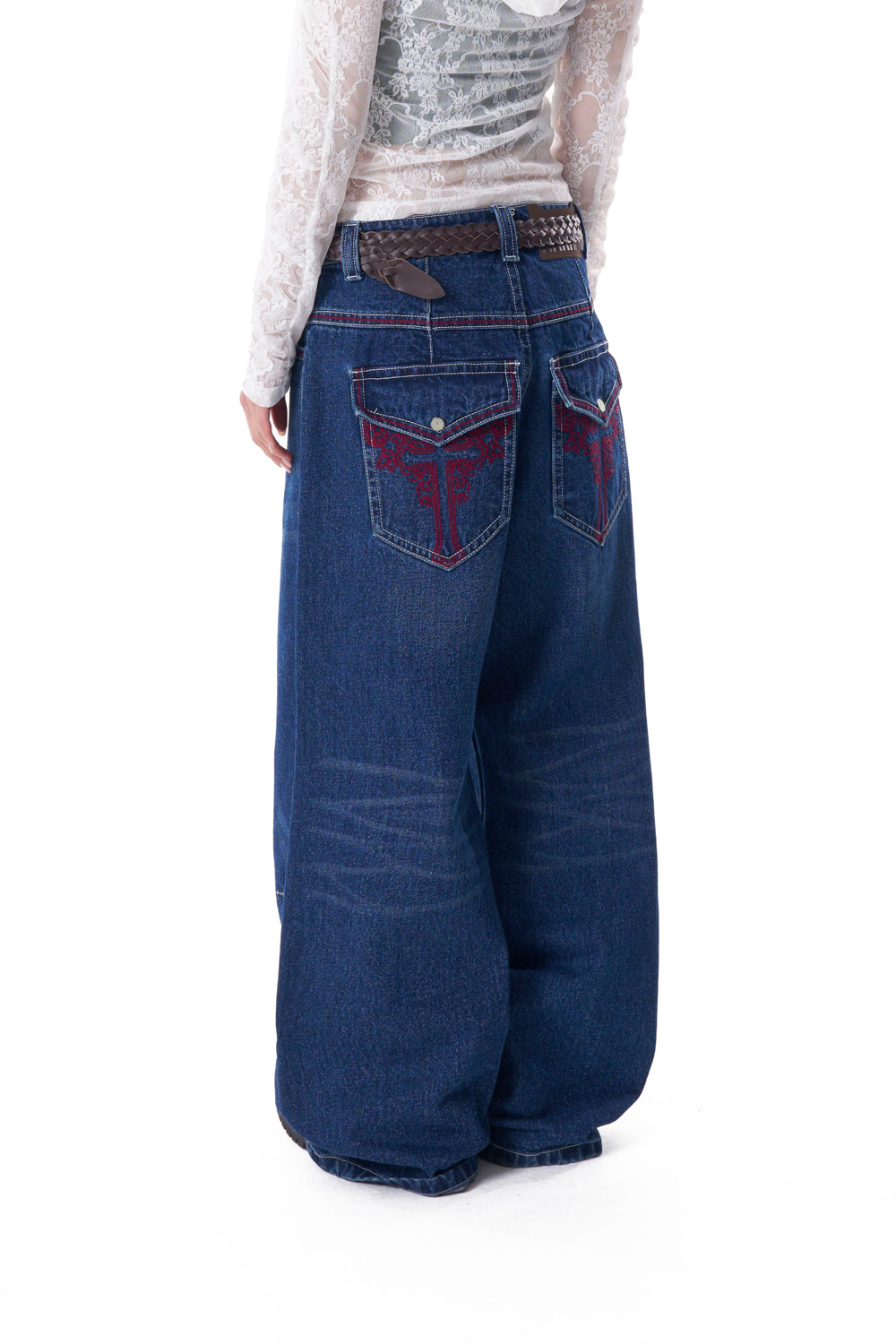 CROS2 Washed Denim Pants (Blue) - AAKAM