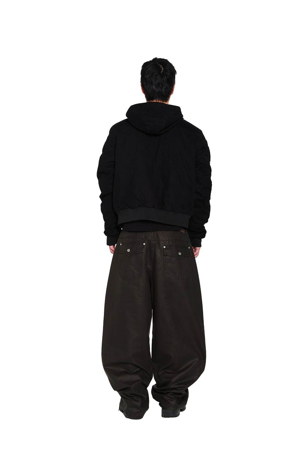 Button Placket Cotton Ma-1 Jacket (Black) | AAKAM
