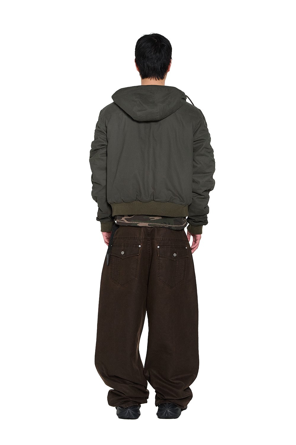 Button Placket Cotton Ma-1 Jacket (Khaki) | AAKAM