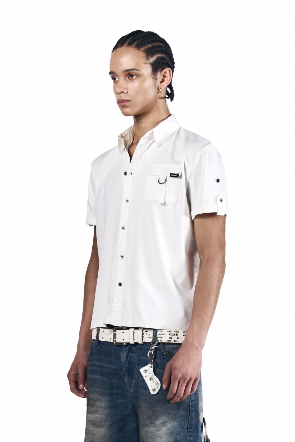 06.10 예약 배송] Roll-Up Pocket Shirts (White) - AAKAM