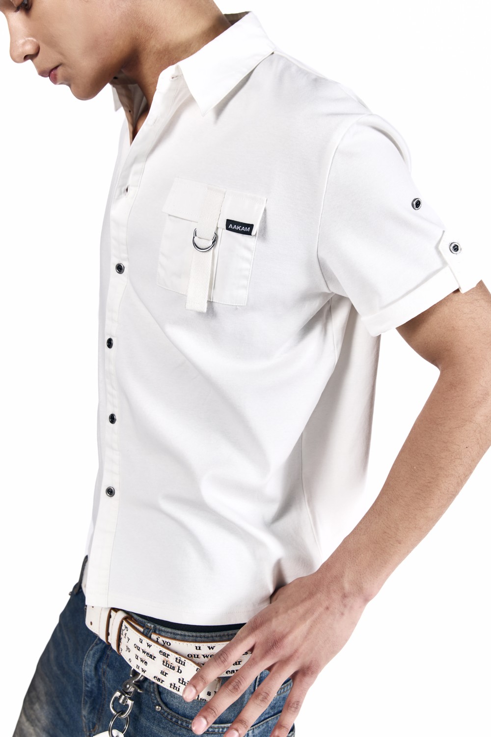 06.10 예약 배송] Roll-Up Pocket Shirts (White) - AAKAM
