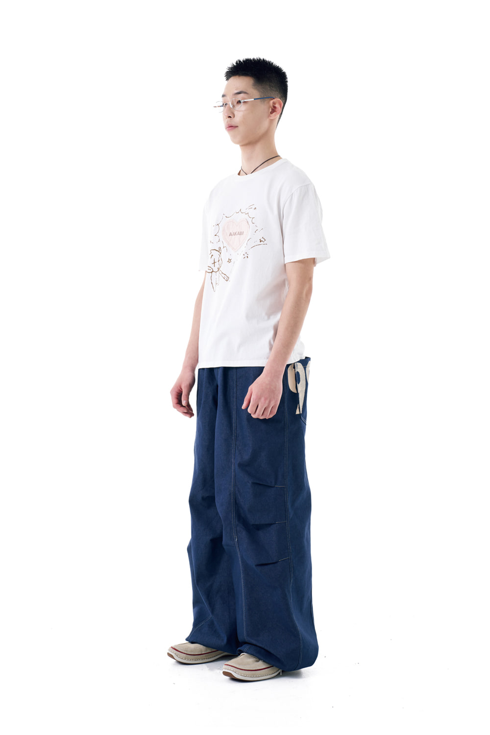 韓国　AAKAM 98 Knee Cargo Pants 아캄(AAKAM) 98 Knee Pin-Tuck Contrast Cargo Pants (Beige
