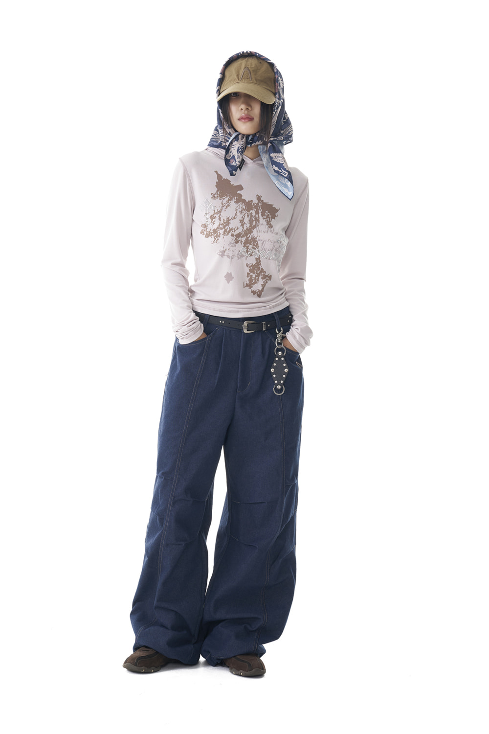 パンツ AAKAM Knee Pin-tuck Printed Denim Pants MUSINSA公式 | AAKAM Knee Pin-tuck Printed Denim Pants (Black)