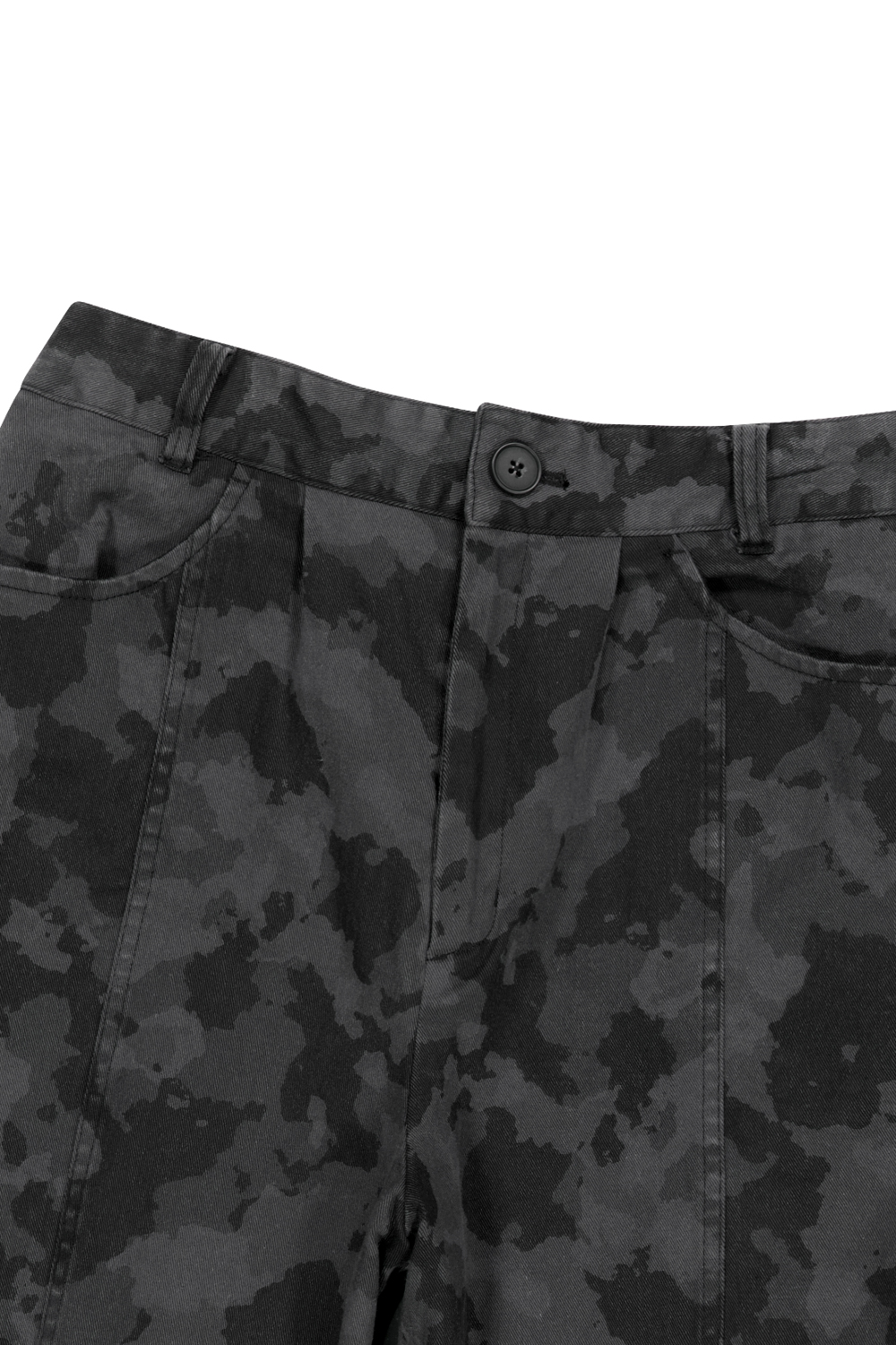 パンツ AAKAM Knee Pin-tuck Camouflage Twill 1 Knee Pin-tuck Camouflage Twill Pants (Black) | AAKAM