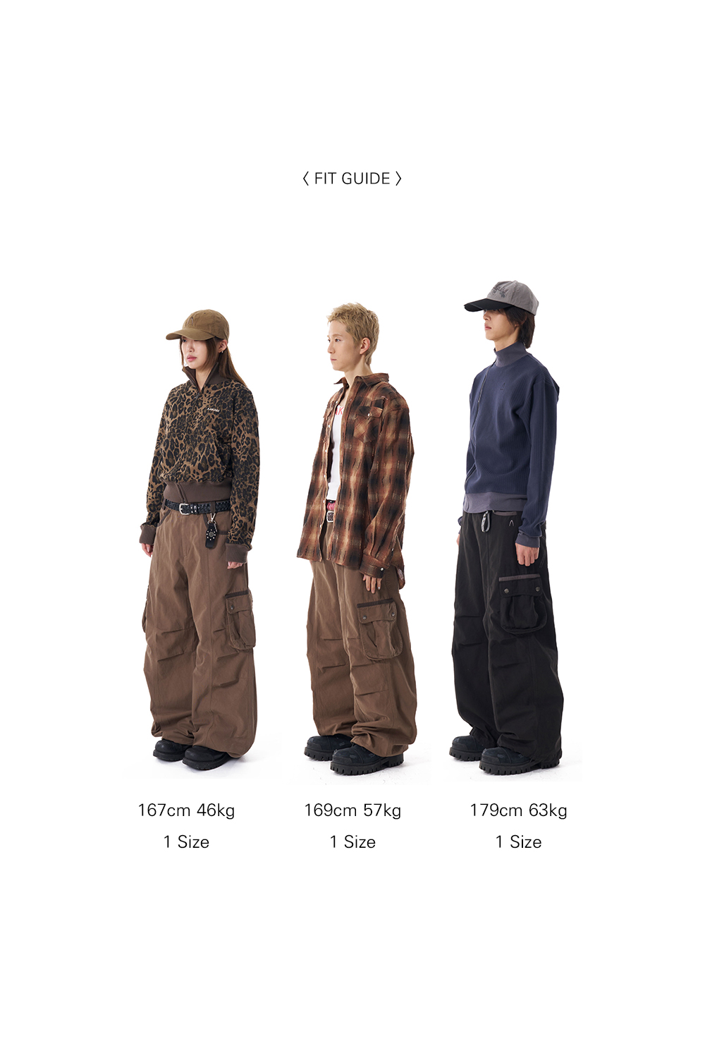 Knee Pin-tuck Contrast Cargo Pants (Black) - AAKAM
