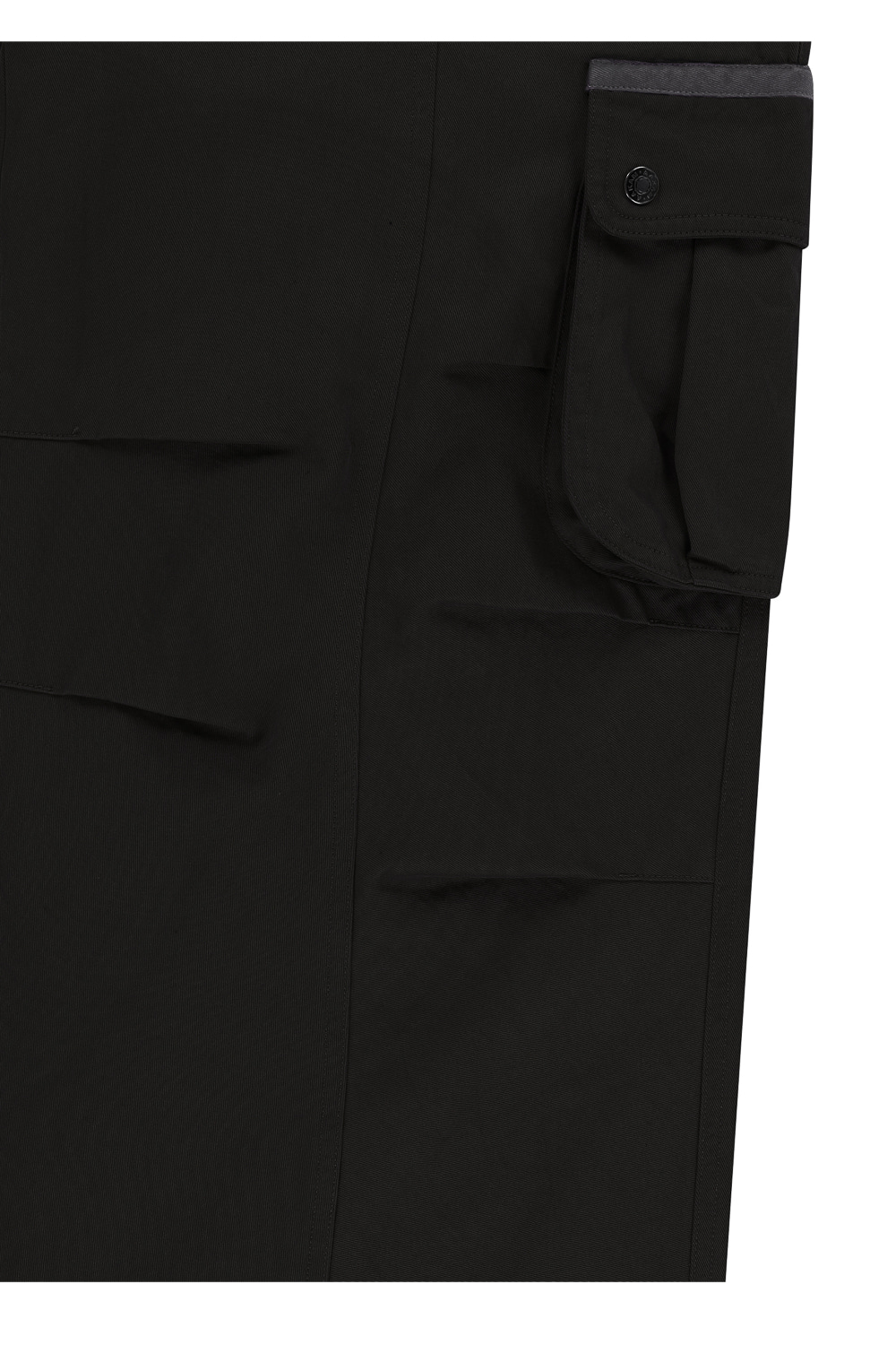 Knee Pin-tuck Contrast Cargo Pants (Black) - AAKAM