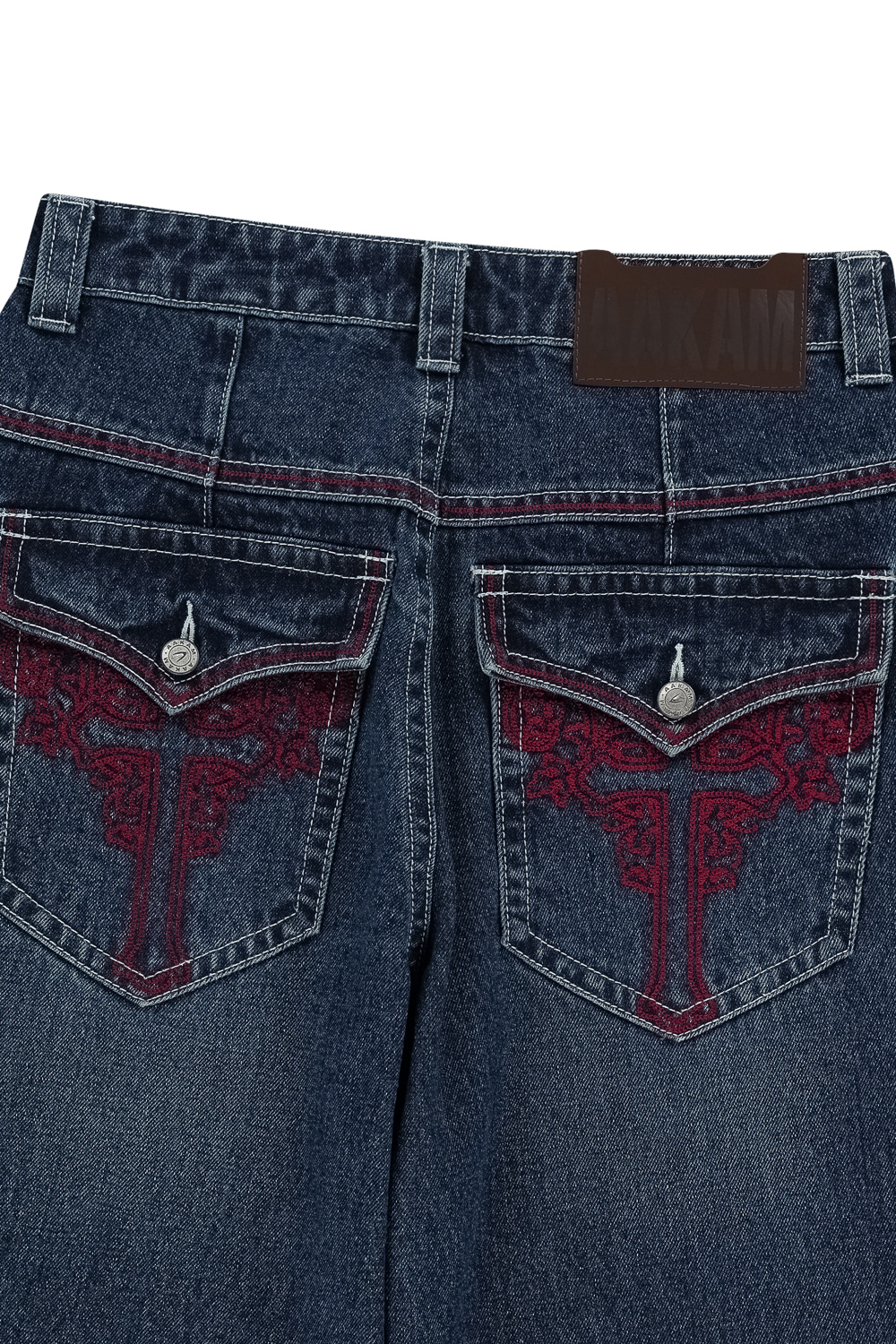 【AAKAM】CROS2 Washed Denim Pants Blue CROS2 Washed Denim Pants (Blue) - AAKAM