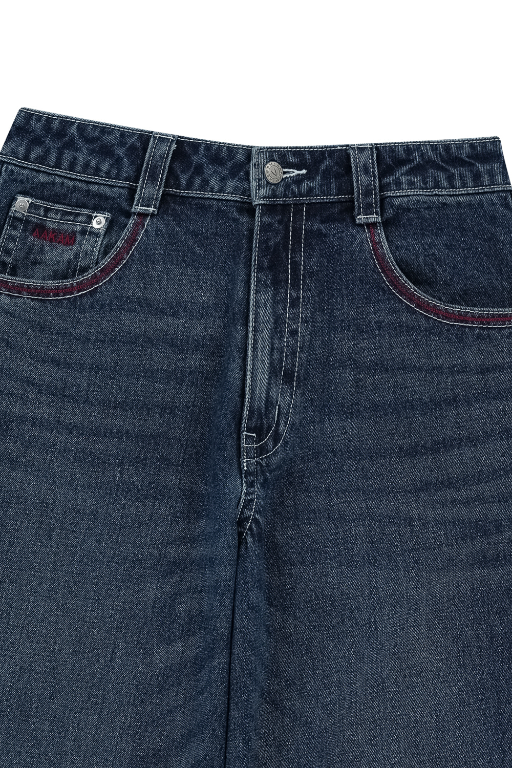 【AAKAM】CROS2 Washed Denim Pants Black CROS2 Washed Denim Pants (Blue) - AAKAM
