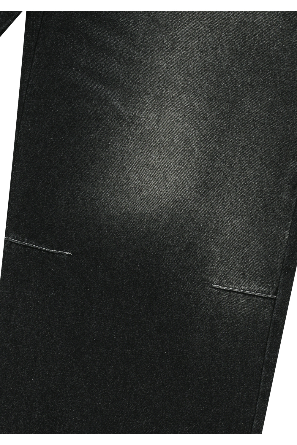 2-Lined Eyelet Washed Denim Pants (Black) - AAKAM
