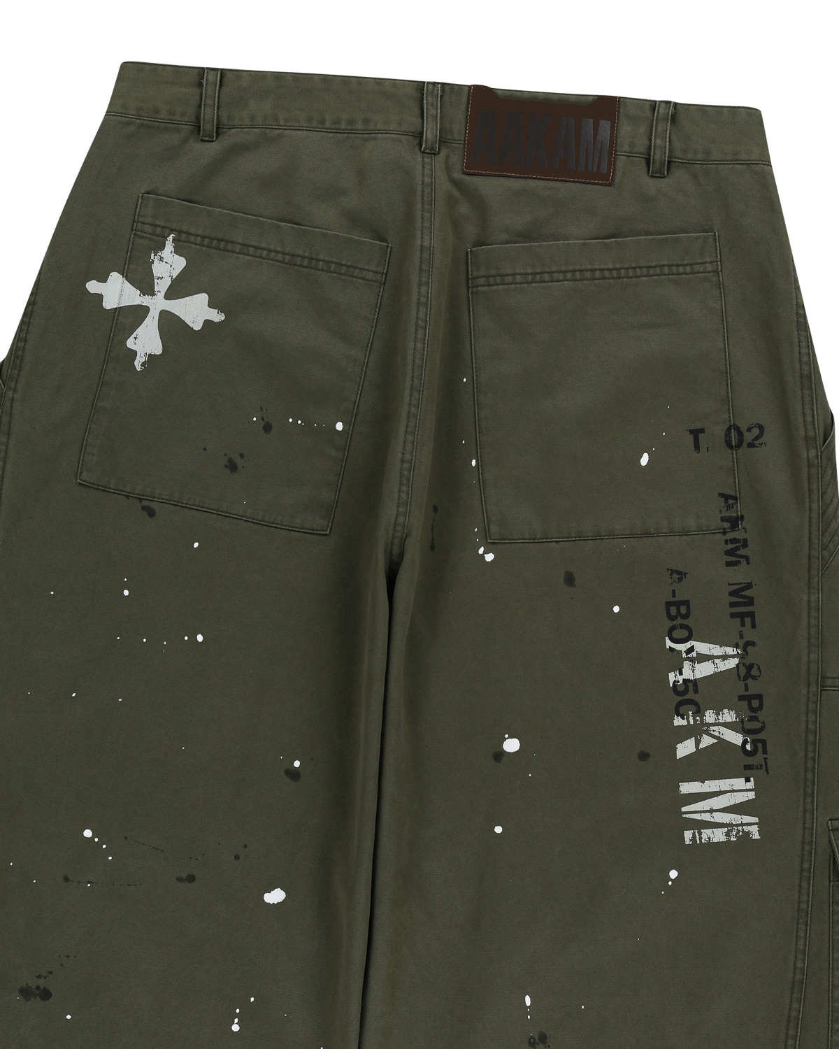 Painted Military Cargo Pants (Khaki) - AAKAM
