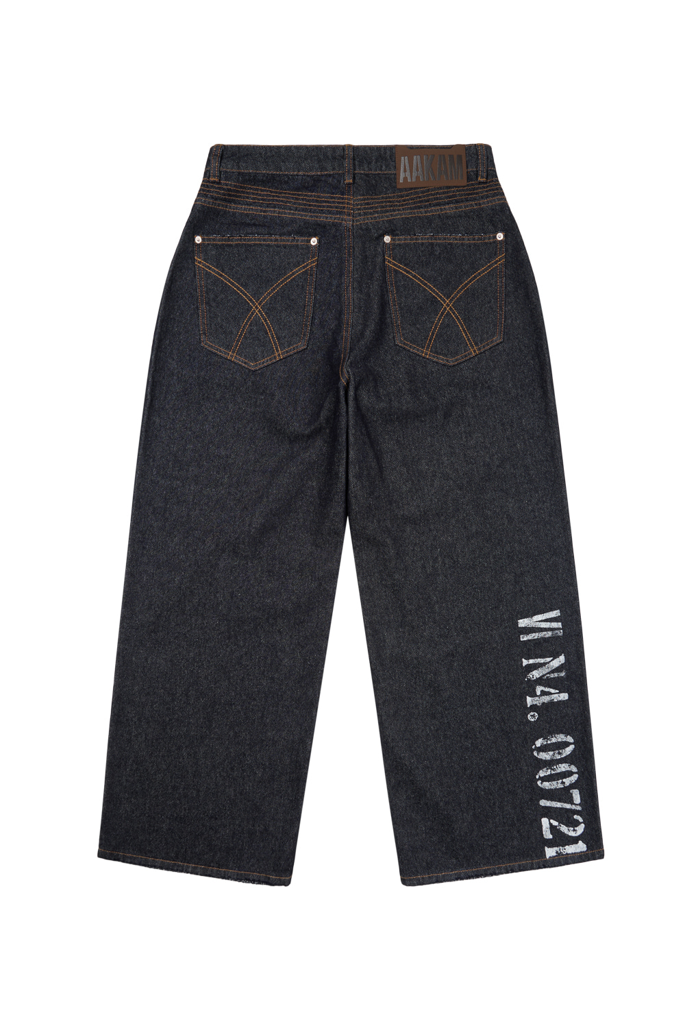 Out Pocket Printed Denim Pants (Dark Blue) - AAKAM