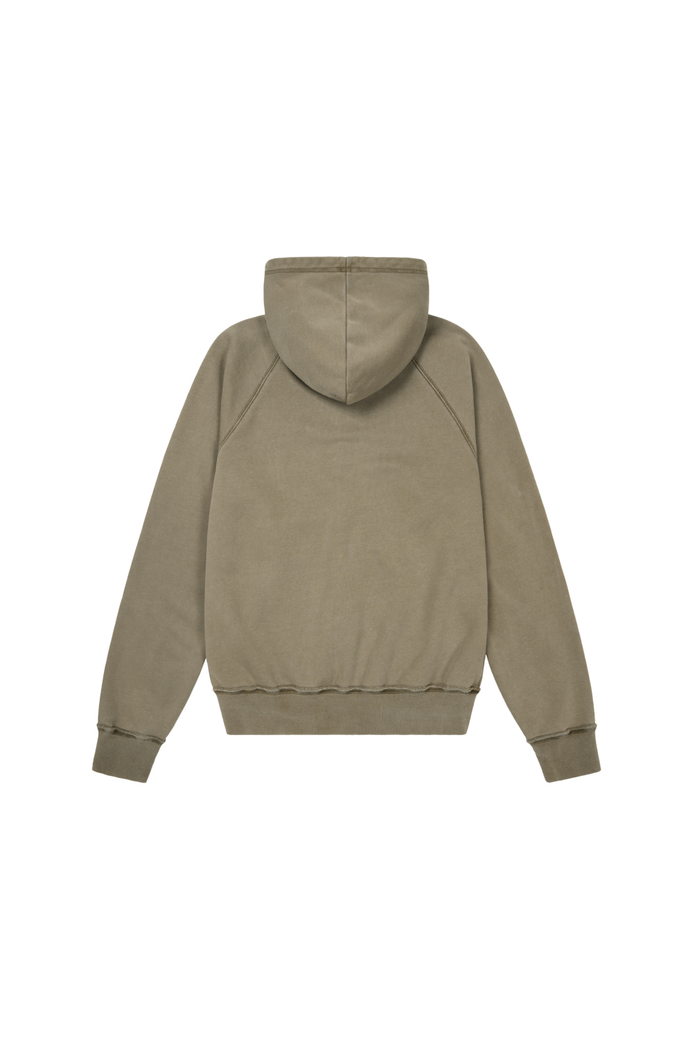 Pigment Dyed Cross Zip-Up Hoodie (Brown) - AAKAM