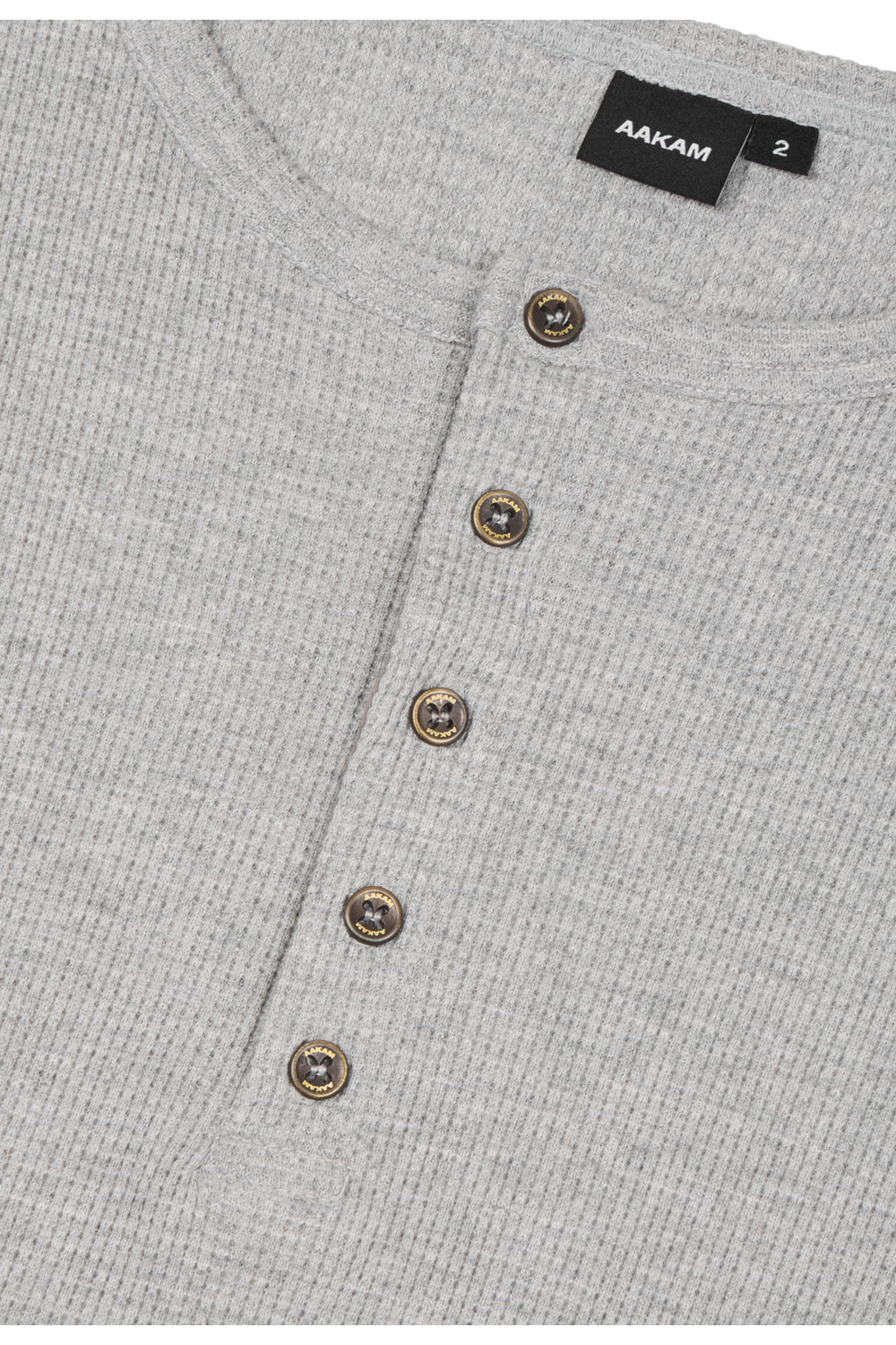 AAKAM Waffle Henry Neck Long Sleeve AAKAM ヘンリーネック ワッフル