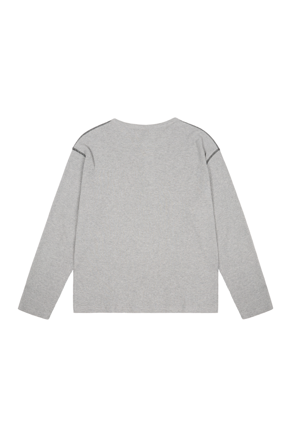 Henry Neck Waffle Long Sleeve (Gray) - AAKAM