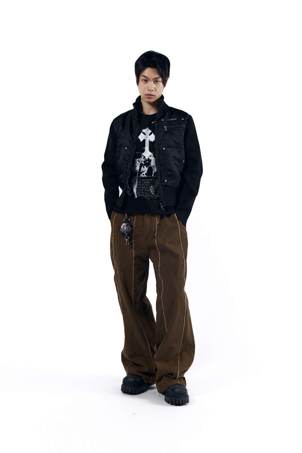 Knitted Nylon Jacket (Black) - AAKAM