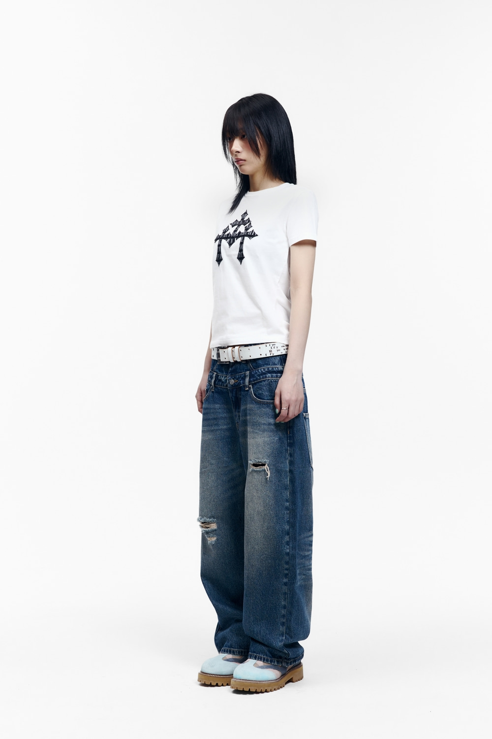 Double Layer Denim Pants (Blue) - AAKAM