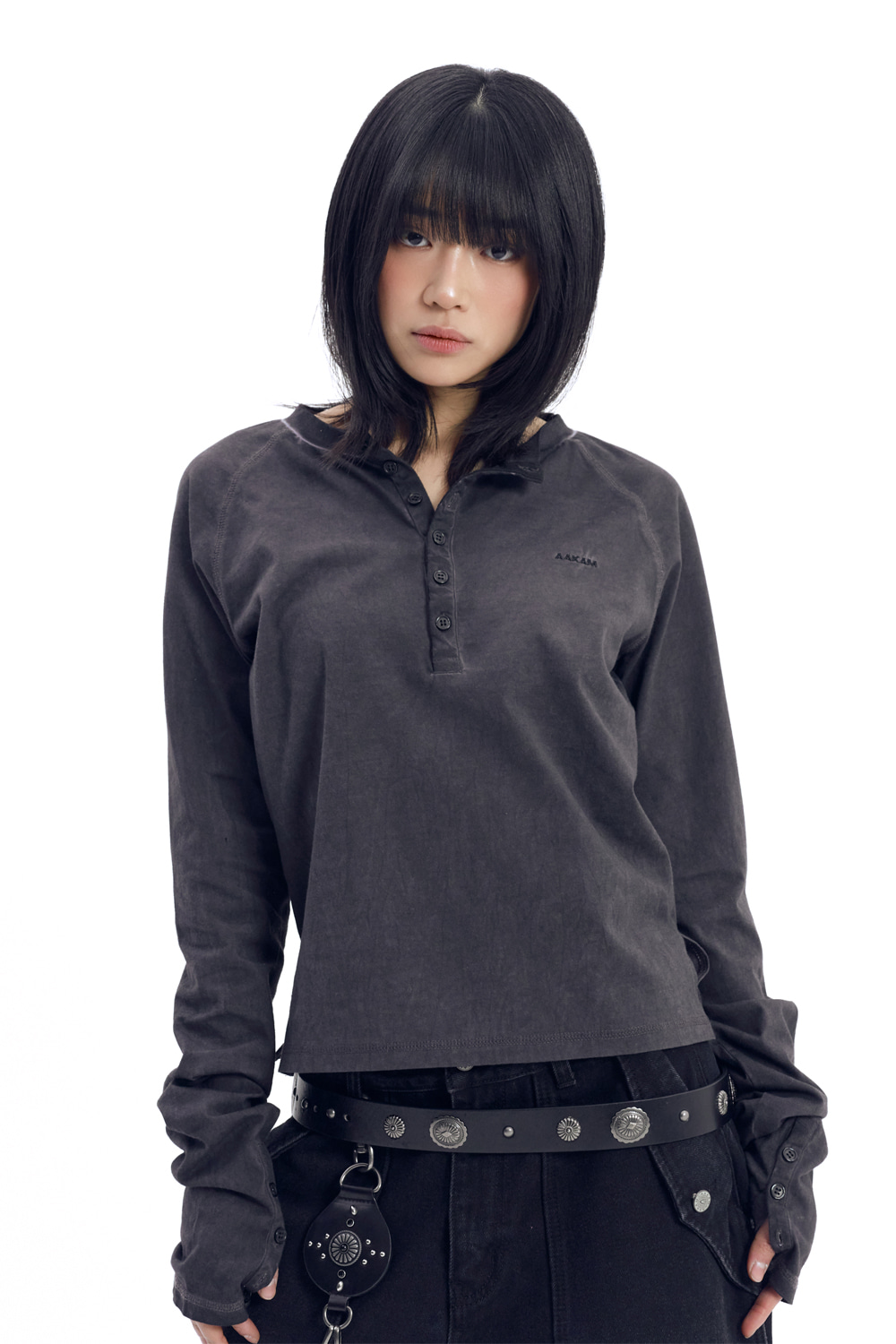 トップス aakam Contrast Layered Long Sleeve TOPS - TOPS - AAKAM