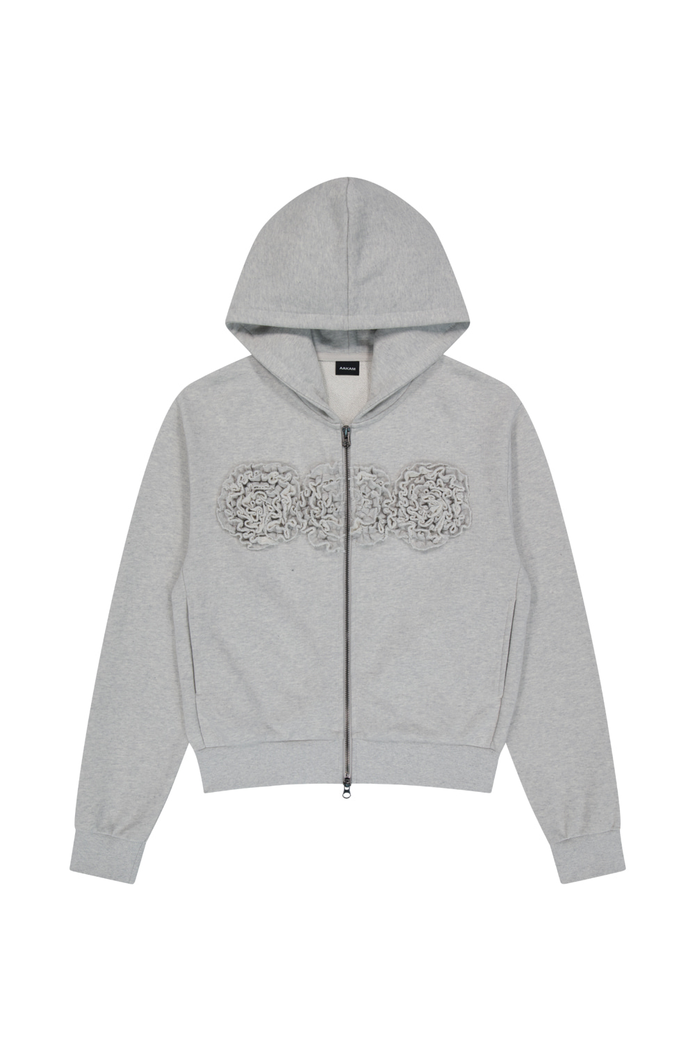 Flowers Zip-Up Hoodie (Gray) - AAKAM