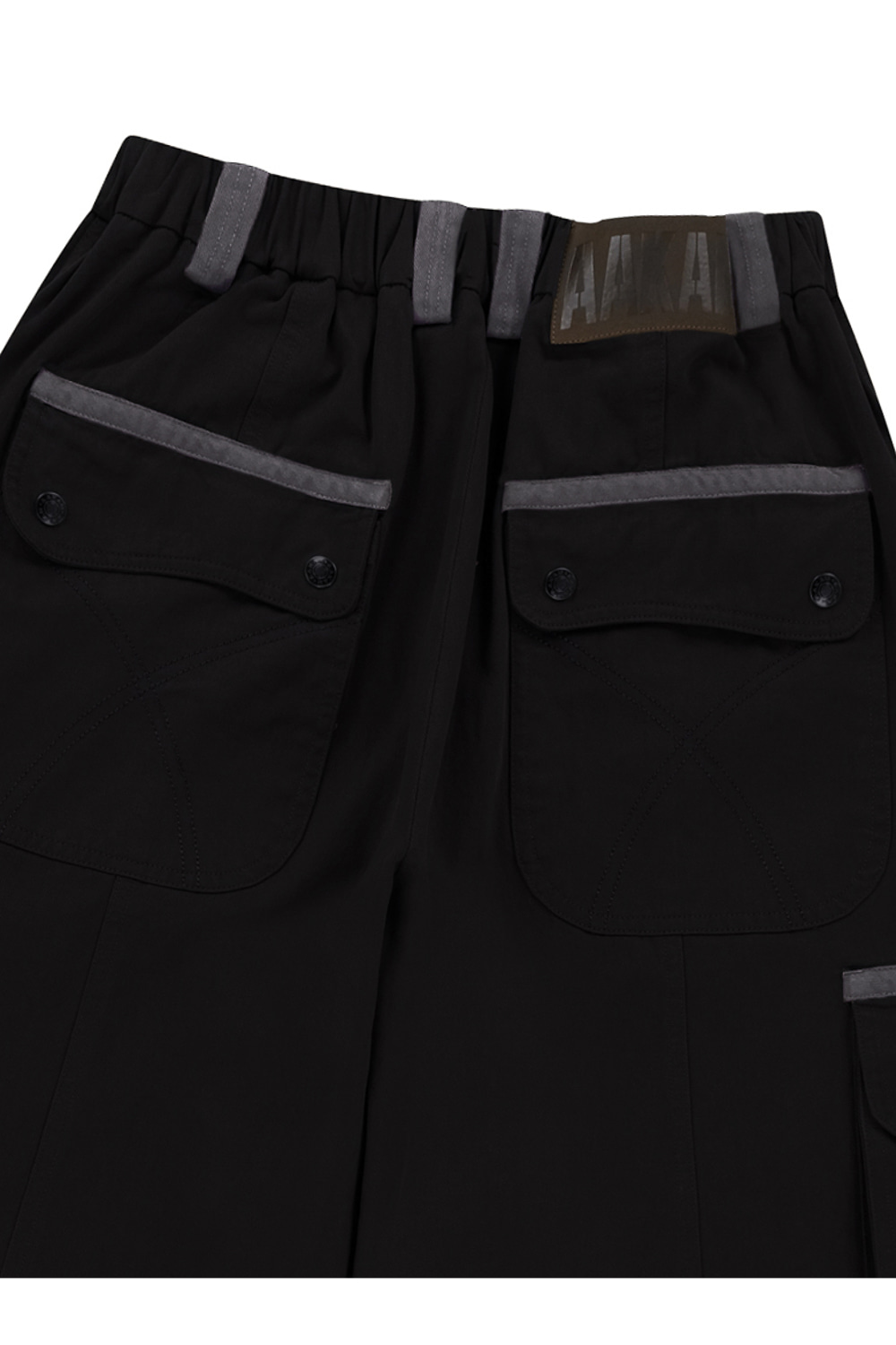 ●AAKAM● Knee Pin-tuck Contrast Cargo Pants MUSINSA | AAKAM Knee Pin-tuck Contrast Cargo Pants (Black)