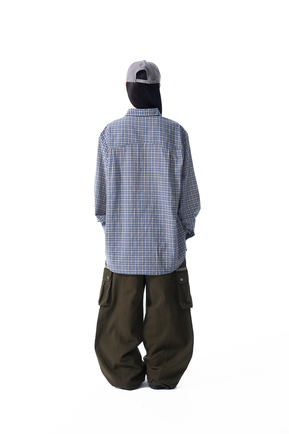 Knee Pin-tuck Contrast Cargo Pants (Khaki) - AAKAM