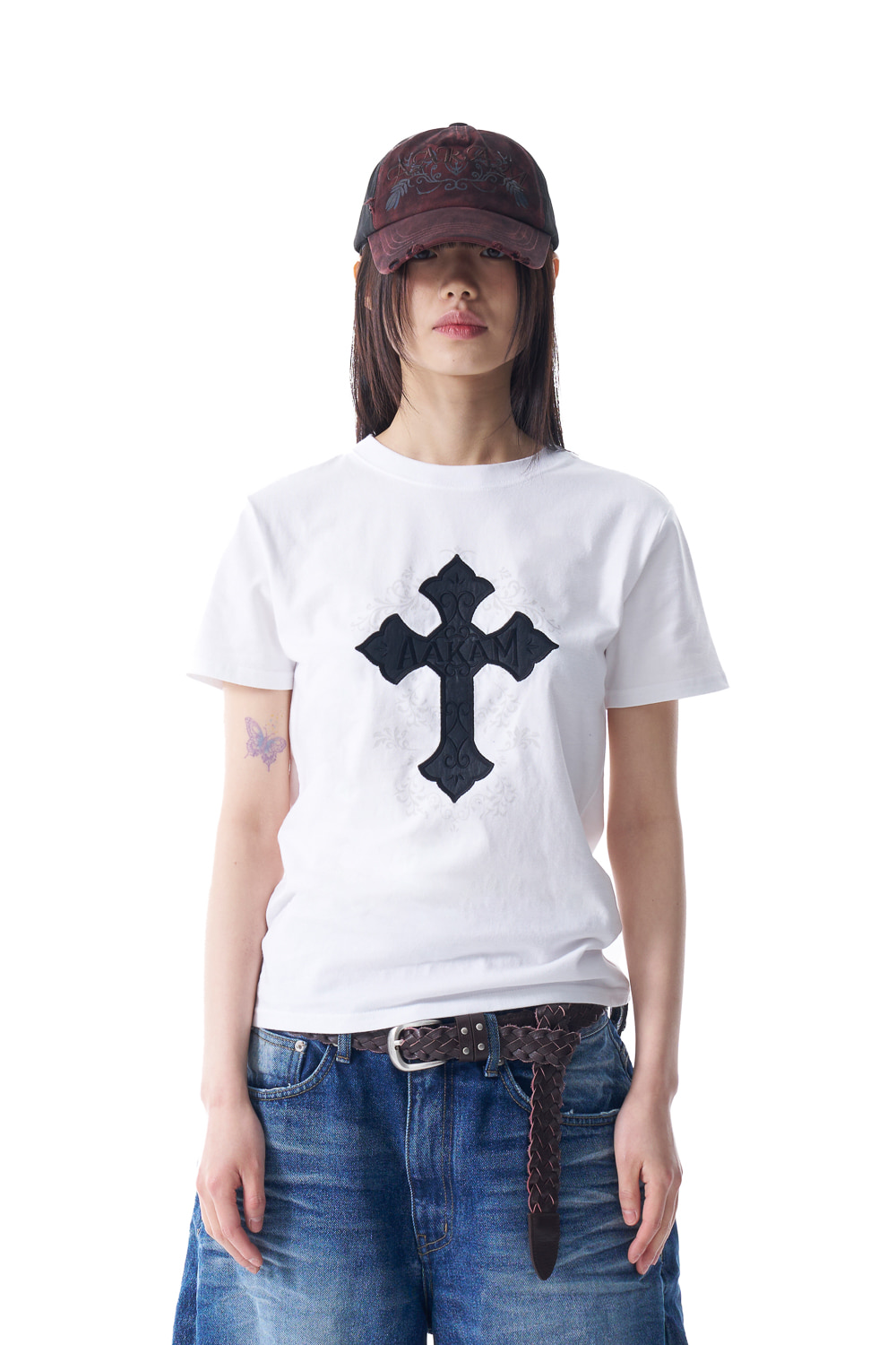 ◆25SS AAKAM AKM CROS2 Half Top/2色◆ AKM CROS2 Half Top (White) - AAKAM