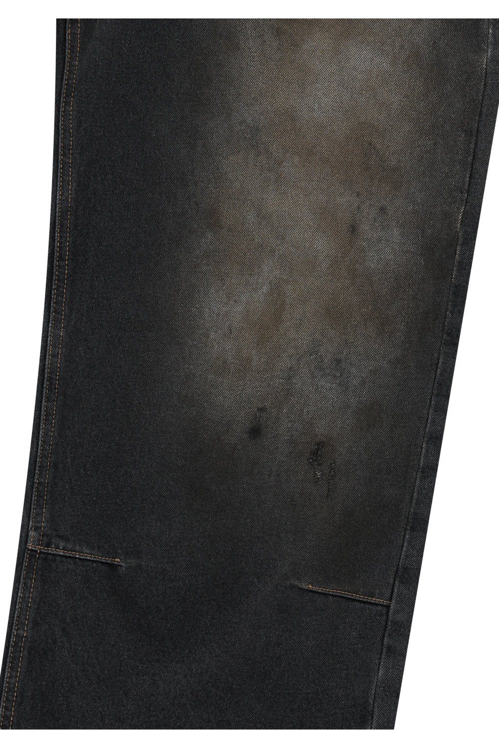 Dirty Washed Denim Pants (Black) - AAKAM