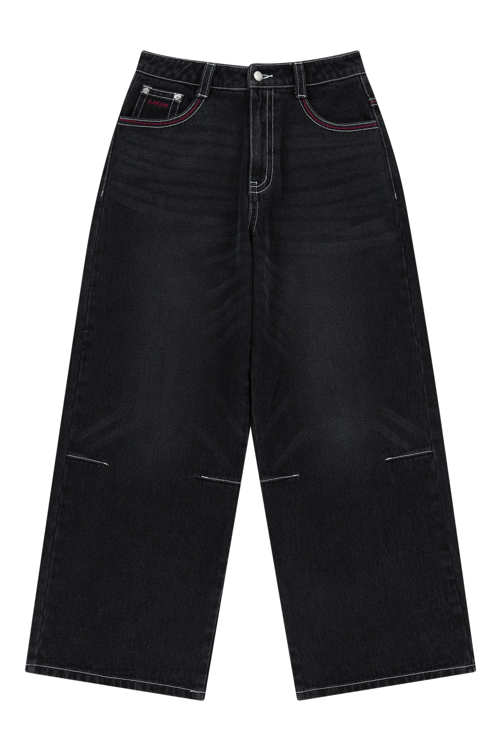 CROS2 Washed Denim Pants (Black) - AAKAM