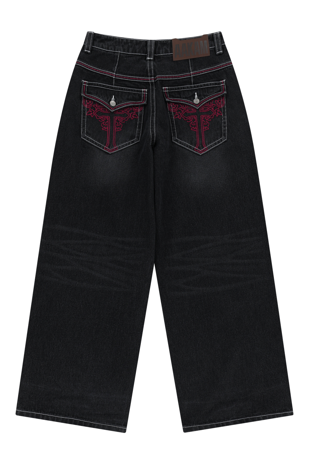 【AAKAM】CROS2 Washed Denim Pants Black CROS2 Washed Denim Pants (Black) - AAKAM
