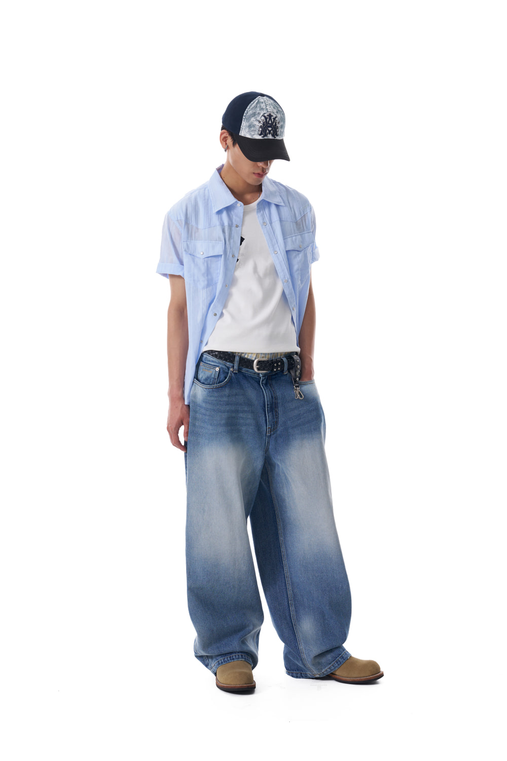 パンツ AAKAM Distressed Pocket Denim Pants Distressed Pocket Denim Pants (Black)（デニムパンツ）｜AAKAM