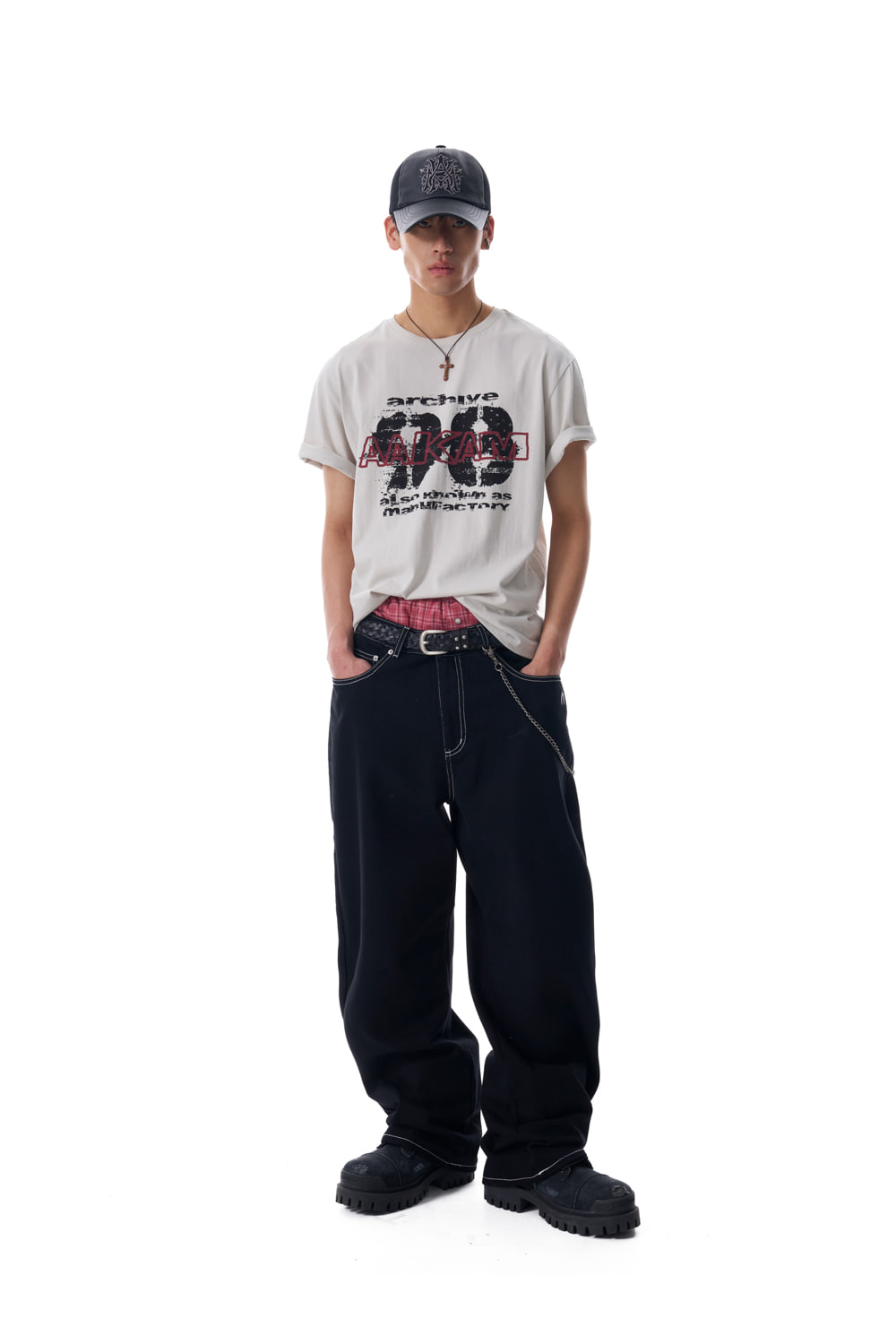 Painted 98 Half Top (Light Gray) - AAKAM